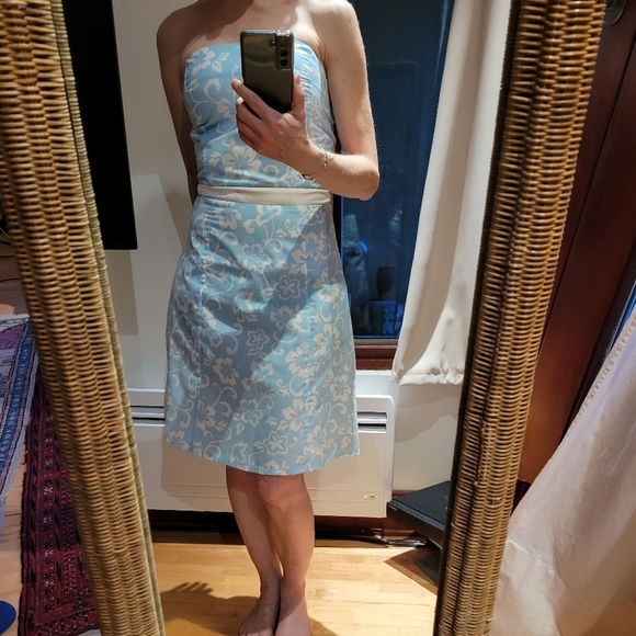 Strapless blue summer dress - Picture 2 of 8